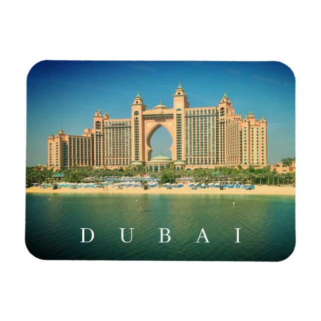 Dubai Resort Palm Jumeirah Blick Kühlschrankmagnet Magnet (Horizontal)