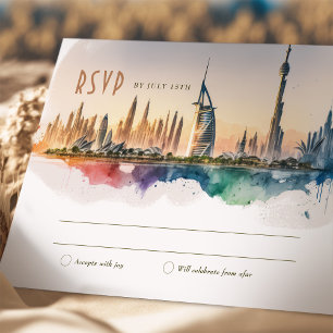 Dubai RSVP Wedding Insert Destination UAE Einladung