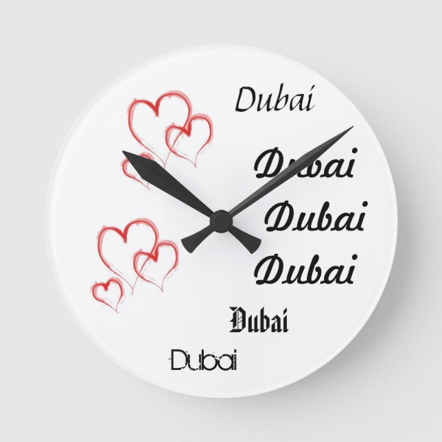 Dubai Runde Wanduhr (Vorderseite)