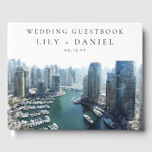 Dubai-Skyline-Aquarell-Hochzeit Gästebuch