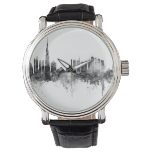 Dubai Skyline Black White Armbanduhr