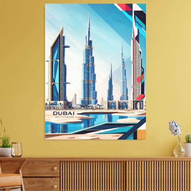 Dubai Skyline Dream Leinwanddruck (Insitu (Wohnzimmer))