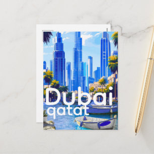 Dubai-Skyline-Karte, Moderne Stadt Landmarken Feiertagspostkarte