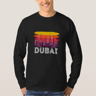 Dubai-Skyline Retro Vereinigte Arabische Emirate B T-Shirt