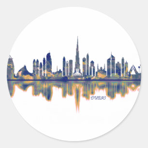 Dubai Skyline Runder Aufkleber