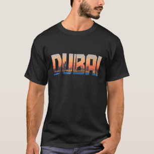 Dubai Skyline Sunset Vintag Dubai UAE T-Shirt