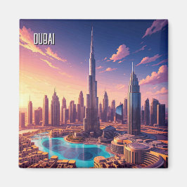 Dubai Skyline Travel Magnet