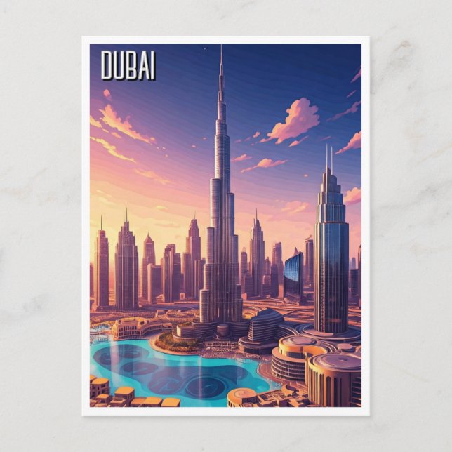 Dubai Skyline Travel Postkarte (Vorderseite)
