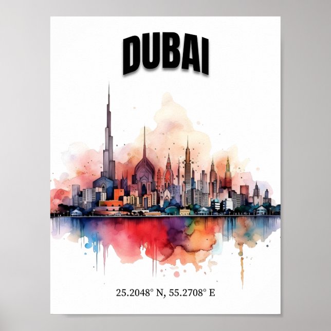 Dubai Skyline Wall Art, Moderne Wall Art Poster (Vorne)