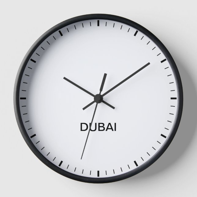 Dubai Time Zone Newsroom Style Uhr (Vorderseite)