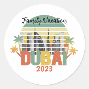 Dubai Travel Tourist Vacation Group Runder Aufkleber