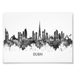 Dubai UAE Skyline BW Fotodruck
