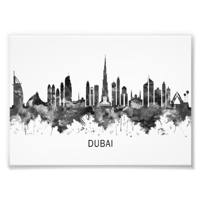 Dubai UAE Skyline BW Fotodruck (Vorne)