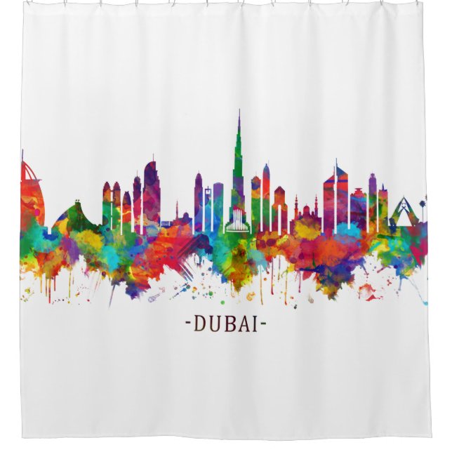 Dubai UAE Skyline Duschvorhang (Vorderseite)