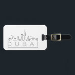 Dubai UAE Skyline Gepäcktag Gepäckanhänger<br><div class="desc">Dieses einzigartige Gepäckschild,  das die schöne Stadt Dubai UAE darstellt,  zeigt die einzigartige Skyline der Stadt mit ihrem Namen darunter.</div>