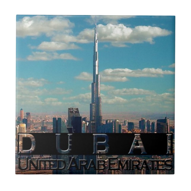 Dubai UAE Souvenir Fliese (Vorderseite)