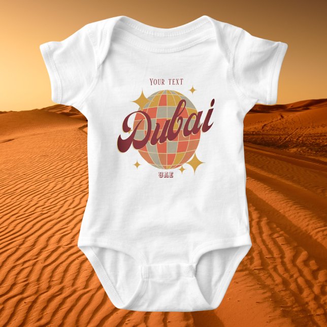 Dubai UAE Urlaub Retro Neugeborenes Geschenk Baby Strampler (Von Creator hochgeladen)
