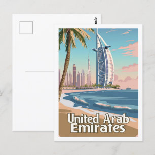 Dubai UAE Vintag Famous Travel Place Postkarte
