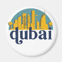 Dubai UAE Vintag Retro City Skyline City Art