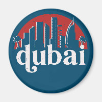 Dubai UAE Vintag Retro City Skyline City Art