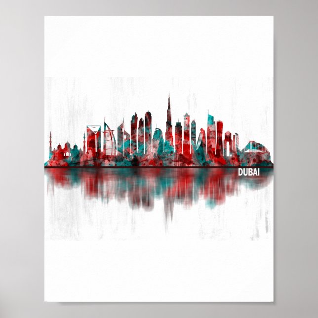 Dubai United Arab Emirates Skyline Poster (Vorne)