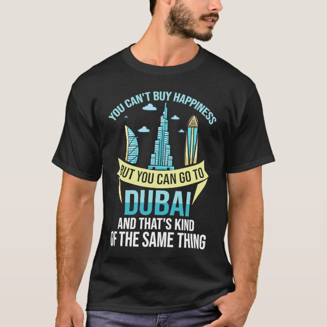 Dubai United Arab Emirates Uae City Skyline Map T-Shirt (Vorderseite)