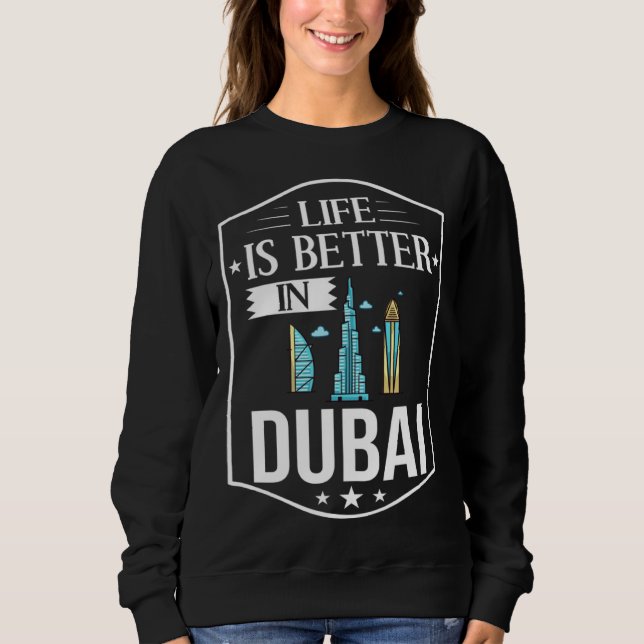 Dubai United Arab Emirates Uae City Skyline Map Tr Sweatshirt (Vorderseite)