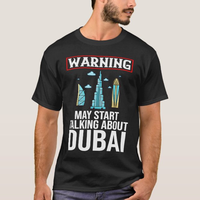 Dubai United Arab Emirates Uae City Skyline Map Tr T-Shirt (Vorderseite)