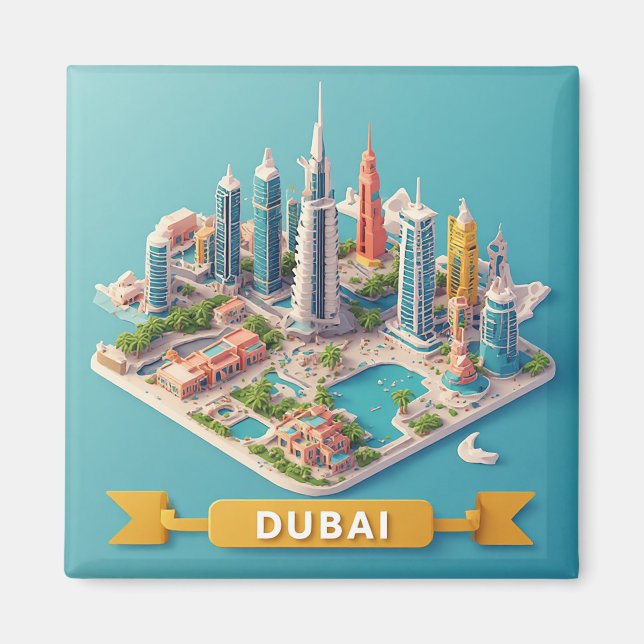 🧲 Dubai-Urlaubserinnerung aus den VAE 🌴 Magnet (Vorne)