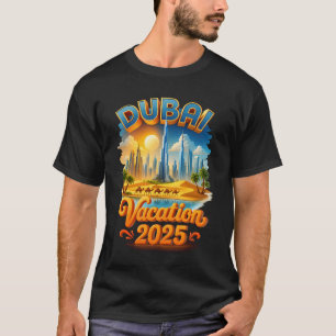 Dubai Vacation Skyline Sunset Wüste und Camel Adv T-Shirt