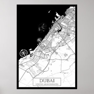 Dubai VAE Karte Poster