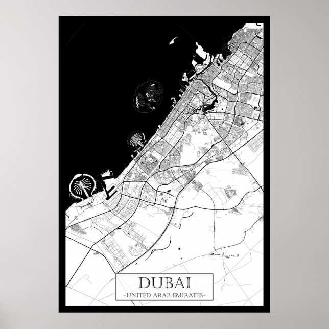Dubai VAE Karte Poster (Vorne)