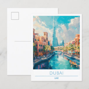 Dubai VAE Reisen im Vintage-Stil Postkarte