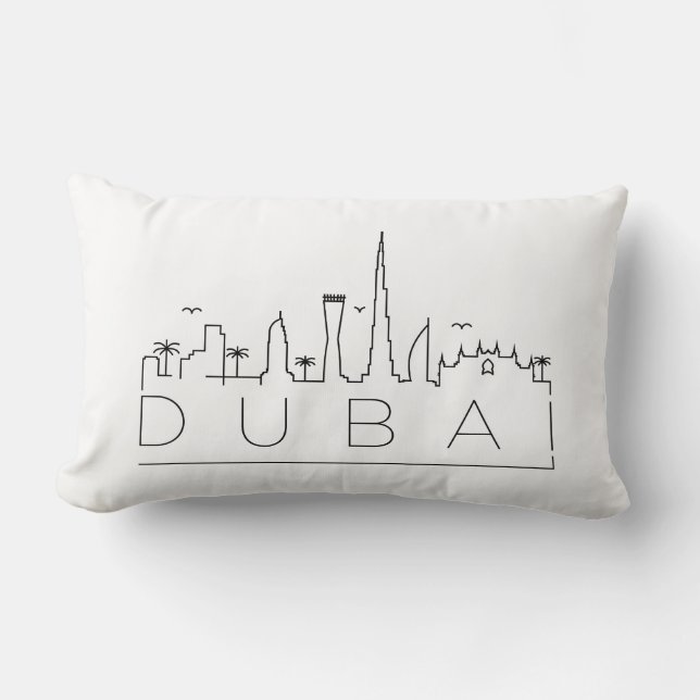 Dubai, VAE Skyline Lumbar Pillow Lendenkissen (Vorderseite)