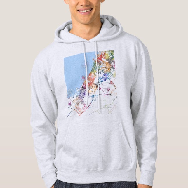 Dubai VAE Stadtplan Hoodie (Vorderseite)