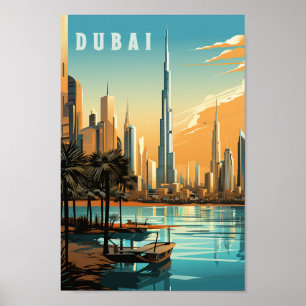 Dubai Vereinigte Arabische Emirate Bekannter Reise Poster