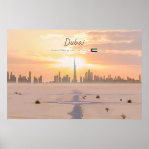 Dubai, Vereinigte Arabische Emirate - Burj Khalifa Poster