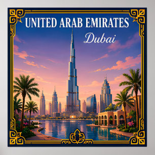 🌇 Dubai Vereinigte Arabische Emirate Erinnerung a Poster