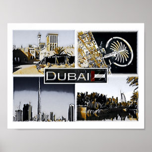 Dubai - Vereinigte Arabische Emirate - Mosaik - Poster