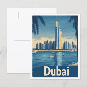 Dubai Vereinigte Arabische Emirate Reise Illustrat Postkarte