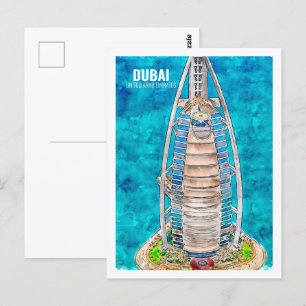 Dubai Vereinigte Arabische Emirate Reise Wasserfar Postkarte