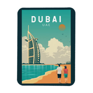 Dubai Vereinigte Arabische Emirate Retro Travel Ar Magnet