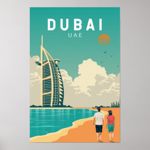 Dubai Vereinigte Arabische Emirate Retro Travel Ar Poster