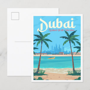 Dubai Vereinigte Arabische Emirate Vintage-Kunst-R Postkarte