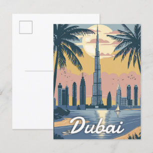 Dubai Vereinigte Arabische Emirate Vintage Reise Postkarte