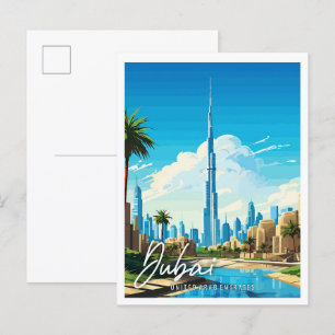 Dubai Vereinigte Arabische Emirate Vintage-Reiseil Postkarte