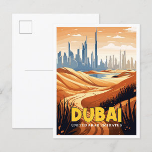 Dubai Vereinigte Arabische Emirate Vintage-Reiseil Postkarte