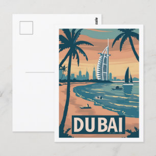 Dubai Vintage berühmter Reiseort Postkarte