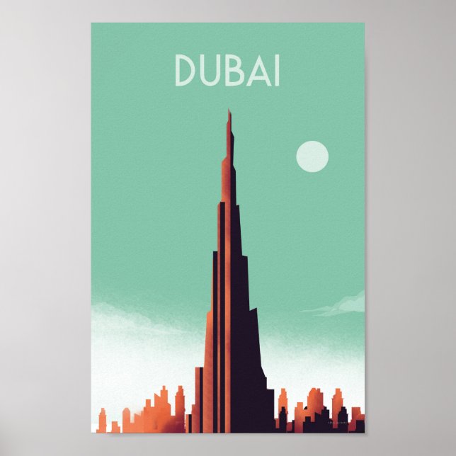 Dubai Vintage Reiseplakat Poster (Vorne)