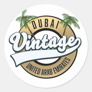 Dubai Vintage Vereinigte Arabische Emirate Runder Aufkleber